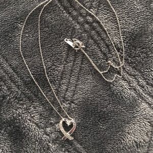 10k white gold heart necklace
